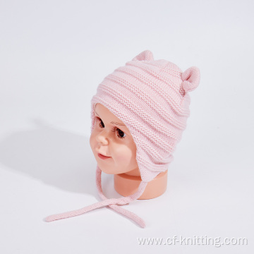 Pink color ODM knitted hat for girl